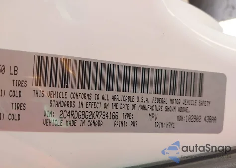 2019 Dodge Grand Caravan Se from USA, damaged, VIN 2C4RDGBG2KR794166